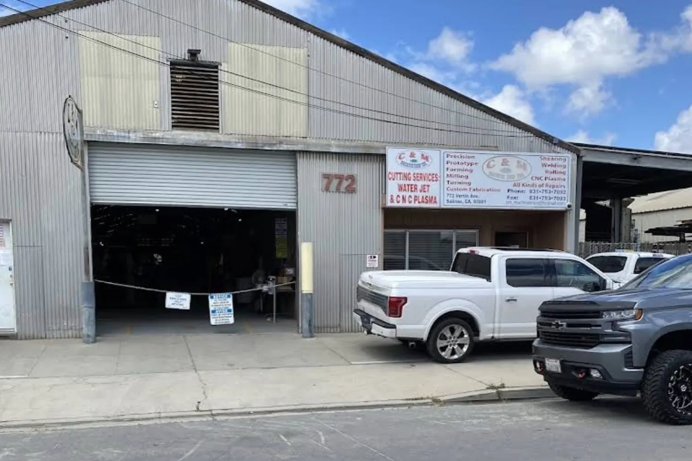 The C&M Machine Shop shop at 772 Vertin Ave, Salinas